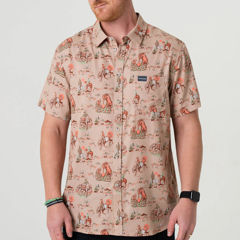 Perf. Button Up - Cowboy Up Khaki