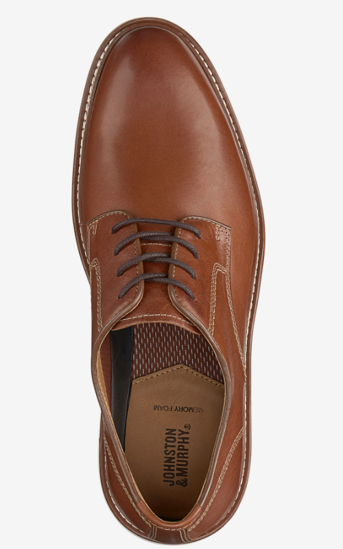 Johnston & Murphy Upton Plain Toe Tan Full Grain