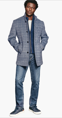 Upton Car Coat Blue - Johnston & Murphy