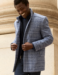 Upton Car Coat Blue - Johnston & Murphy