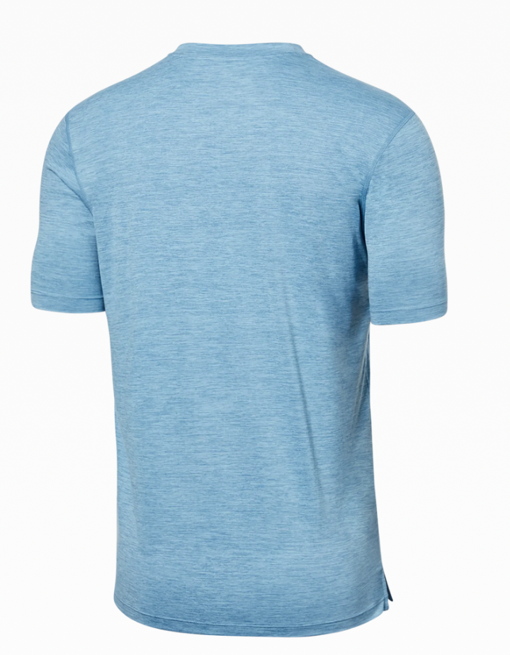 DROPTEMP™ ALL DAY COOLING Short Sleeve Crew- Washed Blue Heather-SAXX