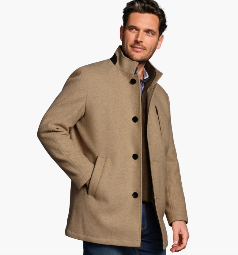 Upton Car Coat Camel - Johnston Murphy