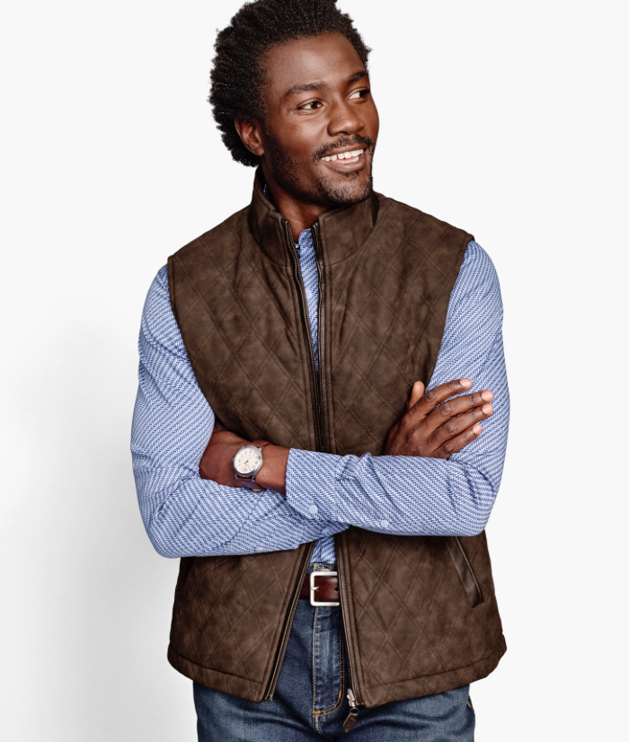 Upton Reversible Vest Navy/Plaid - Johnston Murphy