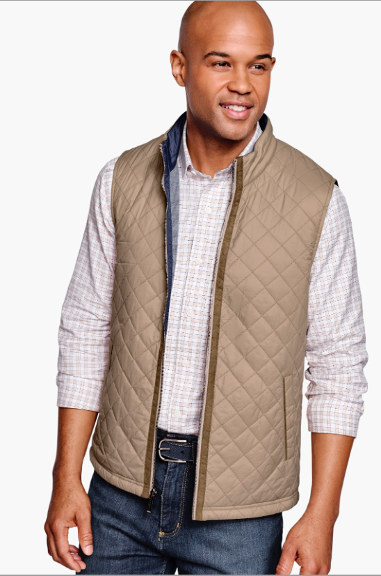 Reversible Vest Taupe/Blue