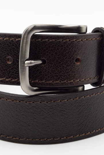 Textured Leather Belt-Brown Devil-Dog