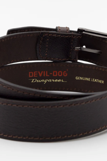Textured Leather Belt-Brown Devil-Dog