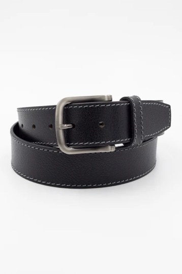 Textured Leather Belt-Black Devil-Dog