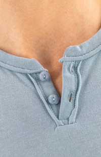 Short Sleeve Vintage Henley - Dusty Blue