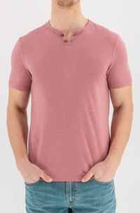 Short Sleeve Vintage Henley - Withered Rose
