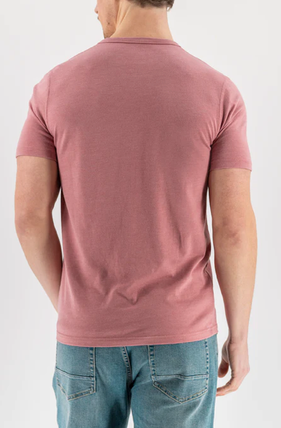 Short Sleeve Vintage Henley - Withered Rose