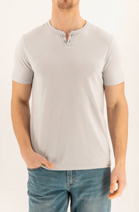 Short Sleeve Vintage Henley - Quiet Gray