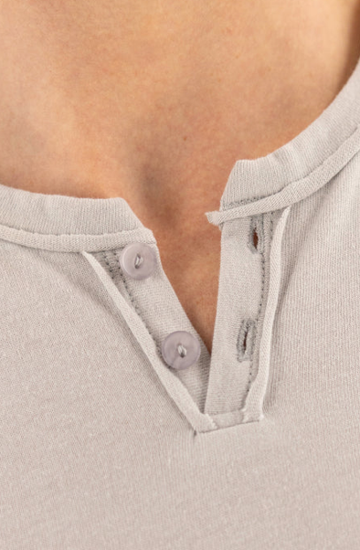 Short Sleeve Vintage Henley - Quiet Gray