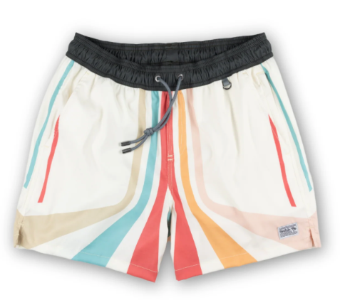 Retro B-League Stripes 6.5" Swimsuit