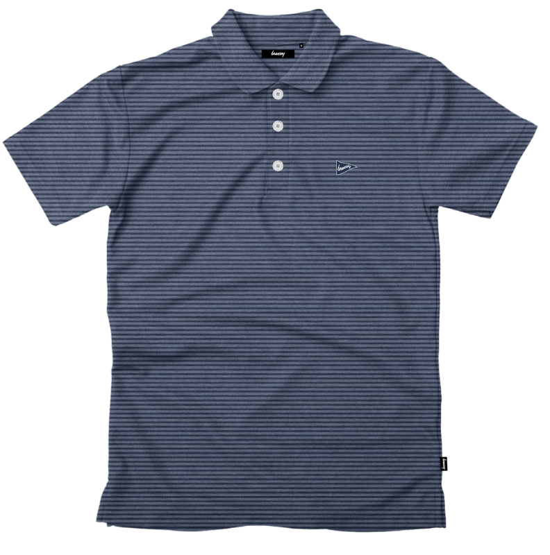 The Striped Polo - Navy & Blue