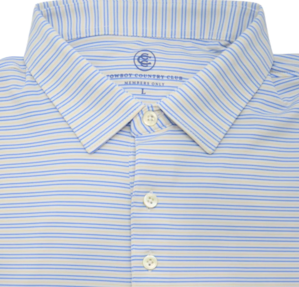 Thin Stripe Polo - Blue