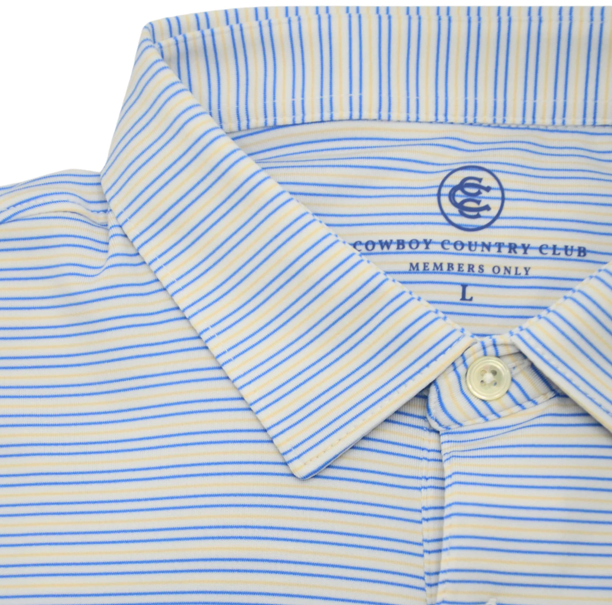 Thin Stripe Polo - Blue