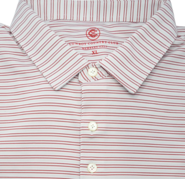 Thin Stripe Polo - Brick