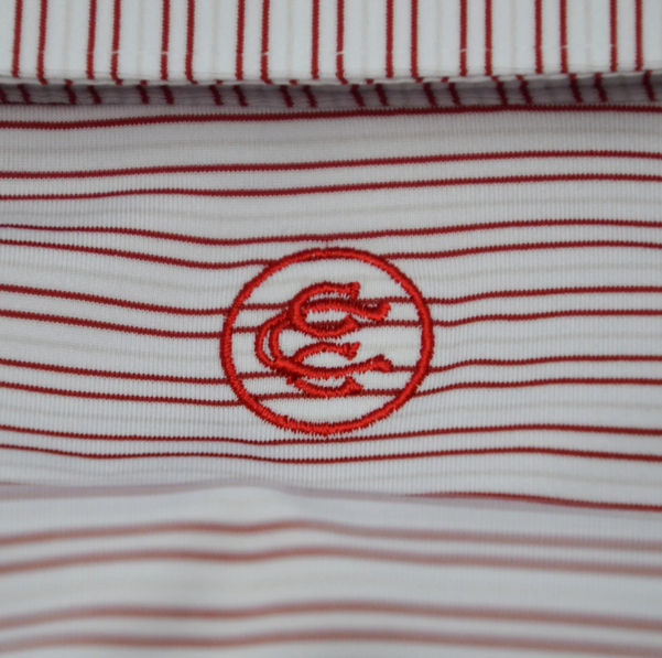 Thin Stripe Polo - Brick