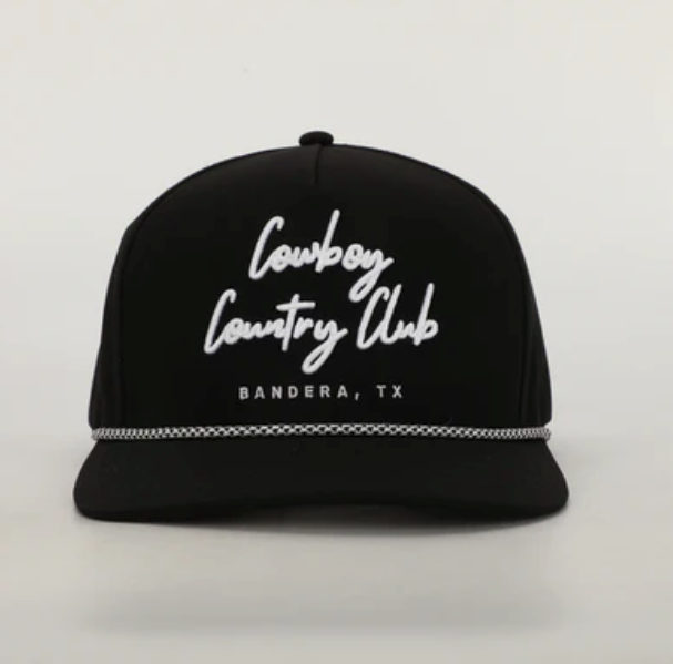 Cursive Roped Hat - Black