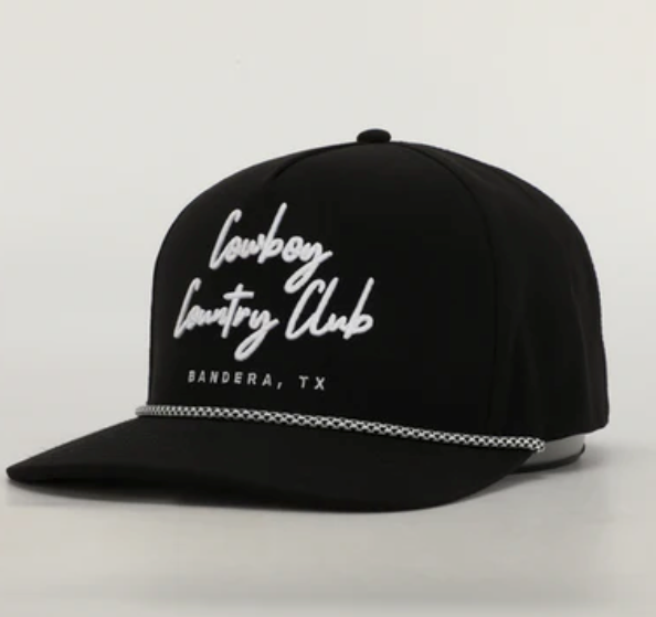 Cursive Roped Hat - Black