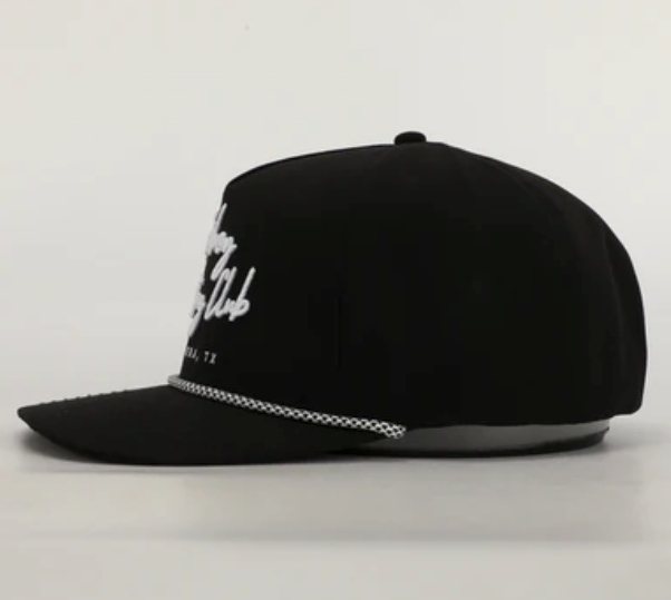 Cursive Roped Hat - Black