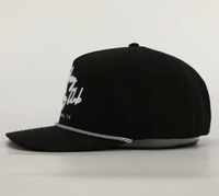Cursive Roped Hat - Black