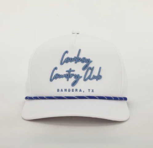 Cursive Roped Hat - White