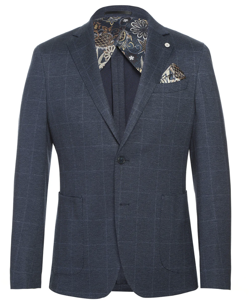 Navy Window Pane Blazer