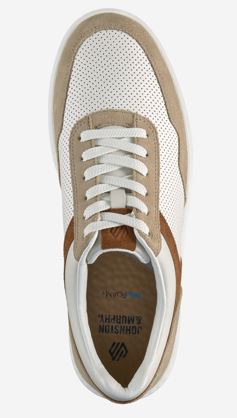 Dawson Moc Toe U-Throat - White Grain/Taupe Suede