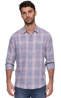 Ladonia LS Vintage Shirt - Navy/Mauve