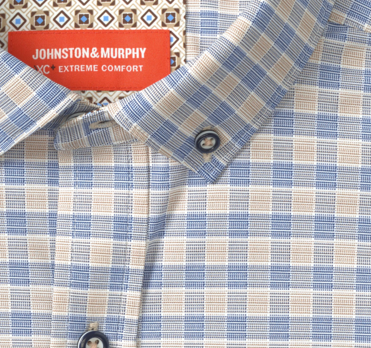 XC+ Motion Long Sleeve Shirt- Tan/Navy