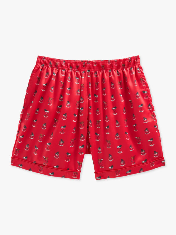 That's The Spirit Pajama Short - Red Drinks
