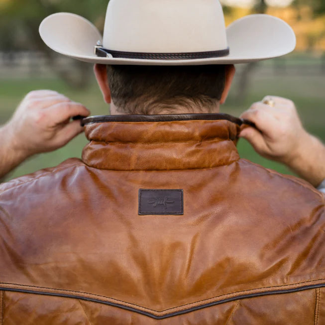 MAVERICK LEATHER VEST - COGNAC