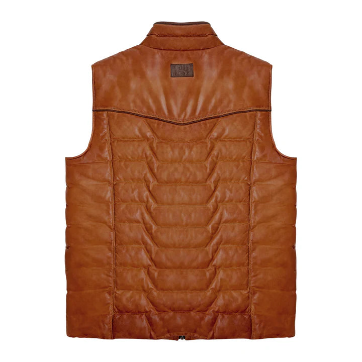 MAVERICK LEATHER VEST - COGNAC