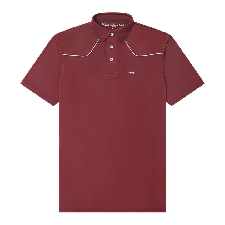 Lariat Western Polo - Maroon - TS