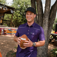 Perf. Pearl Snap Polo - Purple