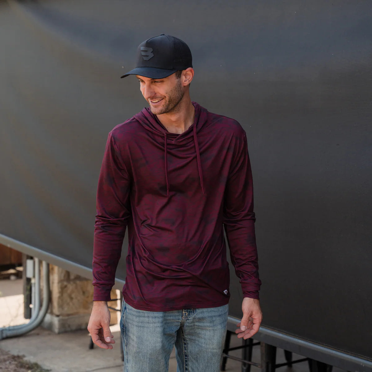 Perf Hoodie- Maroon Texas Camo