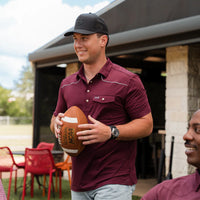 Perf. Pearl Snap Polo - Maroon