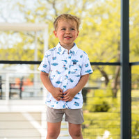 Youth Perf. Button Up - Lake Weekend