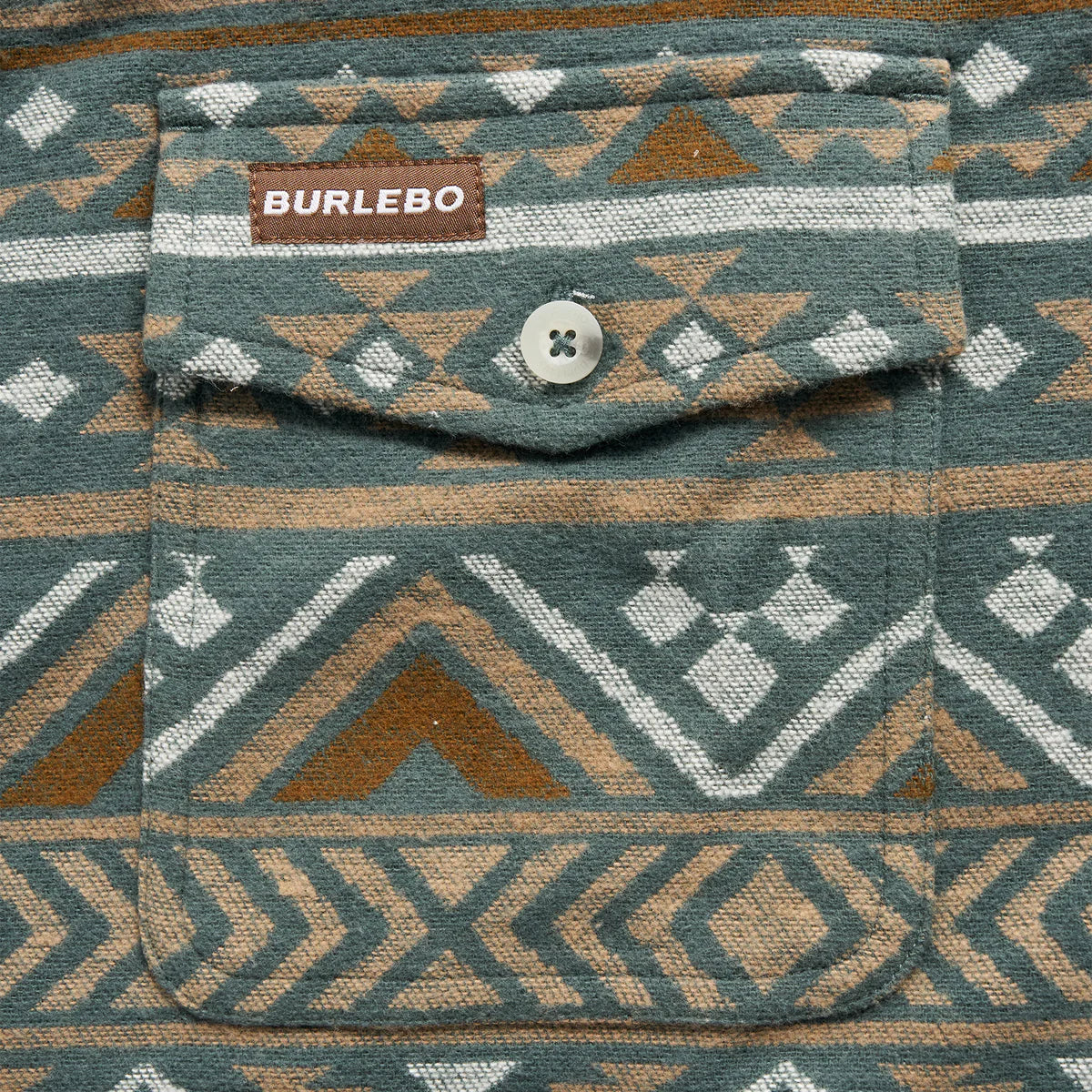 Burlebo Vintage Heavyweight Flannel - Whitetail Aztec - Olive