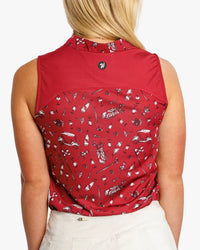 Wine and Nine Women's Sleeveless Polo - Waggle Golf