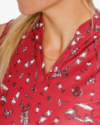 Wine and Nine Women's Sleeveless Polo - Waggle Golf