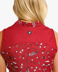 Wine and Nine Women's Sleeveless Polo - Waggle Golf