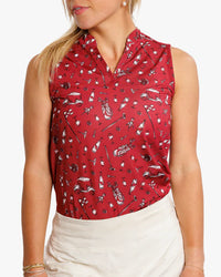 Wine and Nine Women's Sleeveless Polo - Waggle Golf