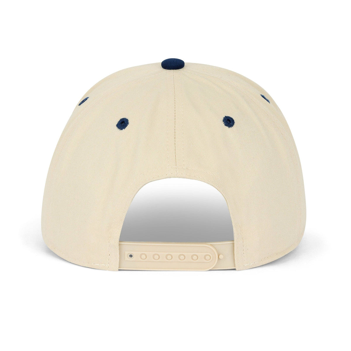 USA Patriotic Snapback Hat - Cream Navy Embroidered