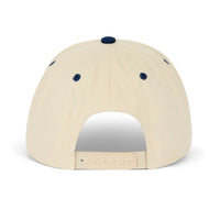 USA Patriotic Snapback Hat - Cream Navy Embroidered
