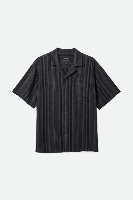 Bunker Seersucker S/S Color Shirt- Black- Brixton