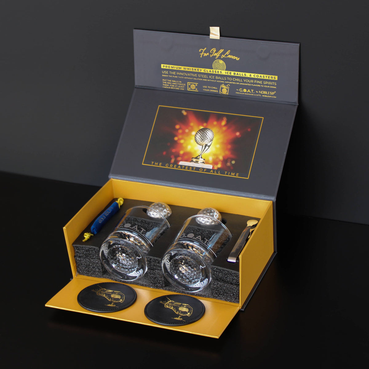 Whiskey GOLF Glasses Full Set, New NOBLESIP Premium Gift Box