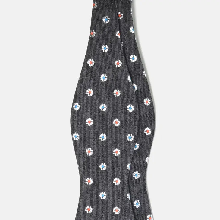 Grey Floral Dots Bow Tie - Curated Basics