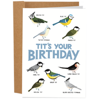 Tit's Your Birthday Bird Watcher - Funny Birthday Card
